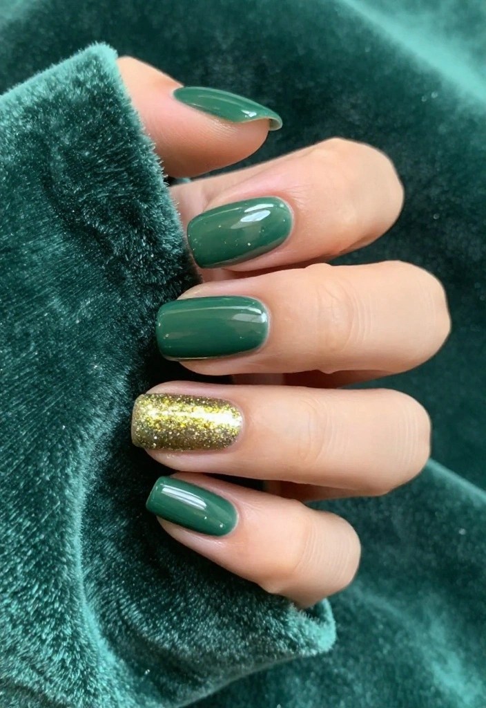 14 Must-Try St Patrick's Day Nail Designs for a Lucky Look This Year! - 2. Glittery Gold Accent 1