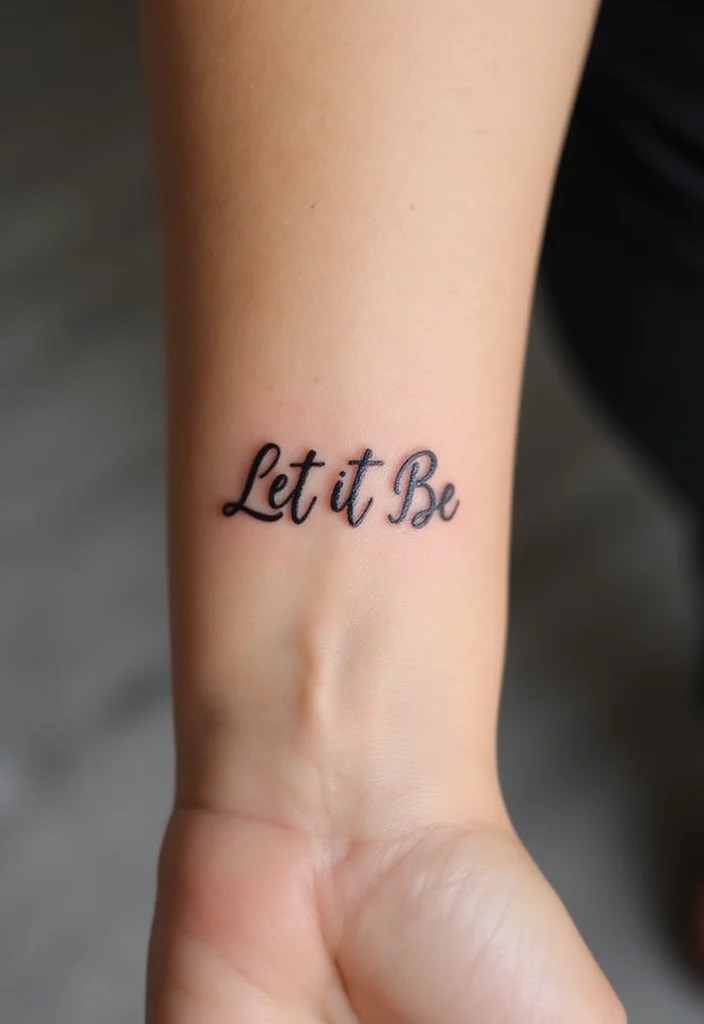 15 Let It Be Tattoos with Deep Meanings You Need to See! - 1. The Classic Script 1