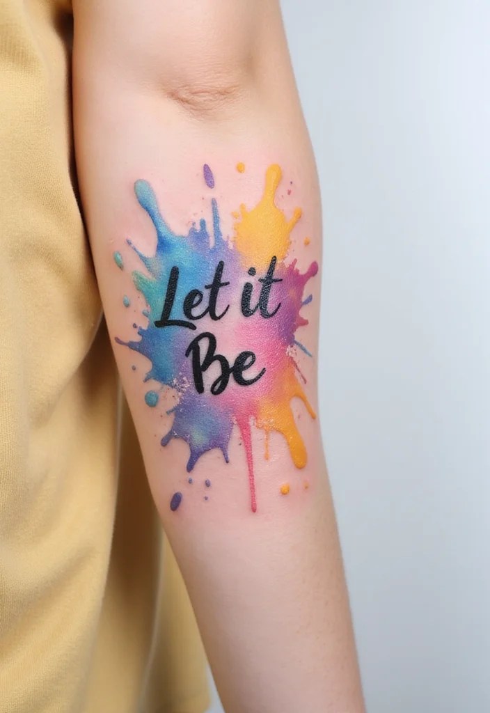 15 Let It Be Tattoos with Deep Meanings You Need to See! - 2. Watercolor Wonders 1