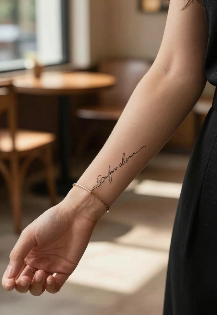 Invisible Tattoo Ideas Every Woman Saves (Minimal & Meaningful) - 3. Minimalist Script 1