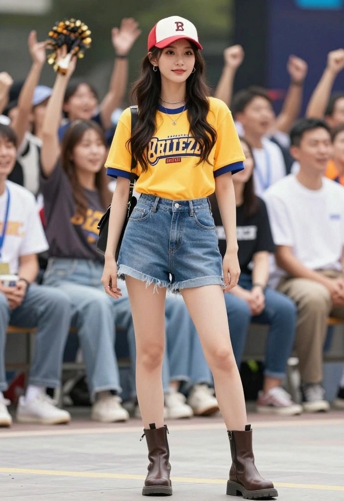 10 Chic Baseball Game Outfits That'll Have Everyone Asking for Your Style Secrets! - 8. Trendy Overalls with a Team Tee 1