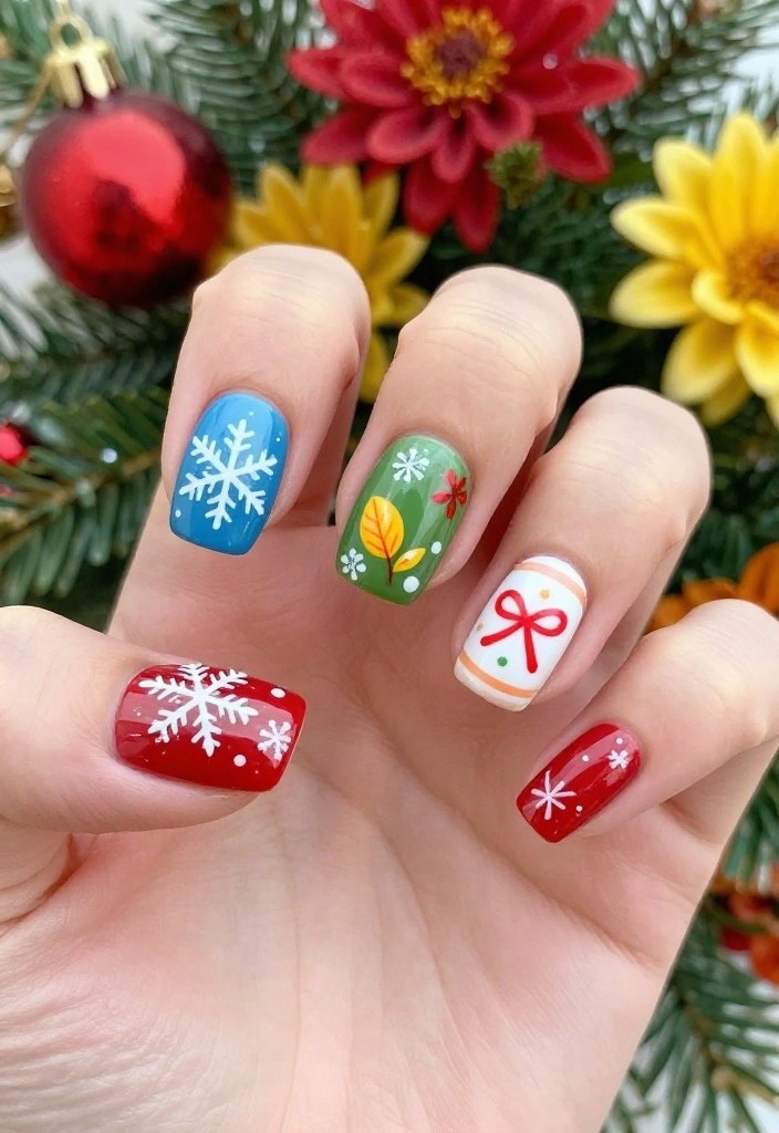 10 Whimsical Nail Designs That Will Make You Smile Every Time You Look at Your Hands! - 10. Festive Fun 1