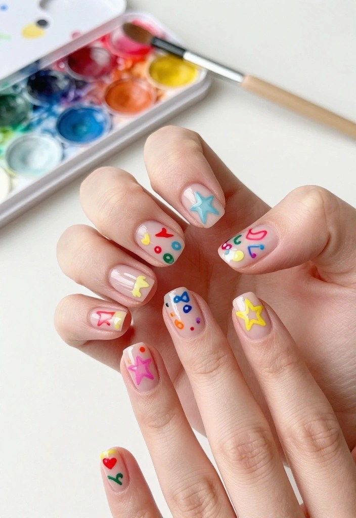 10 Whimsical Nail Designs That Will Make You Smile Every Time You Look at Your Hands! - 6. Doodle Delight 1