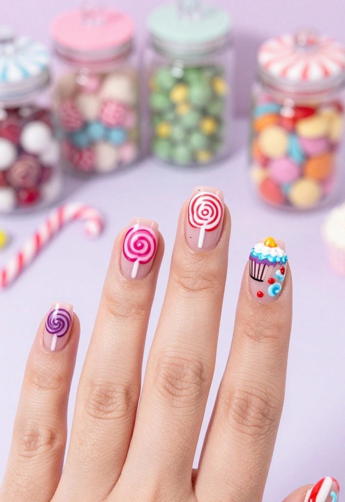 10 Whimsical Nail Designs That Will Make You Smile Every Time You Look at Your Hands! - 7. Candy Land 1