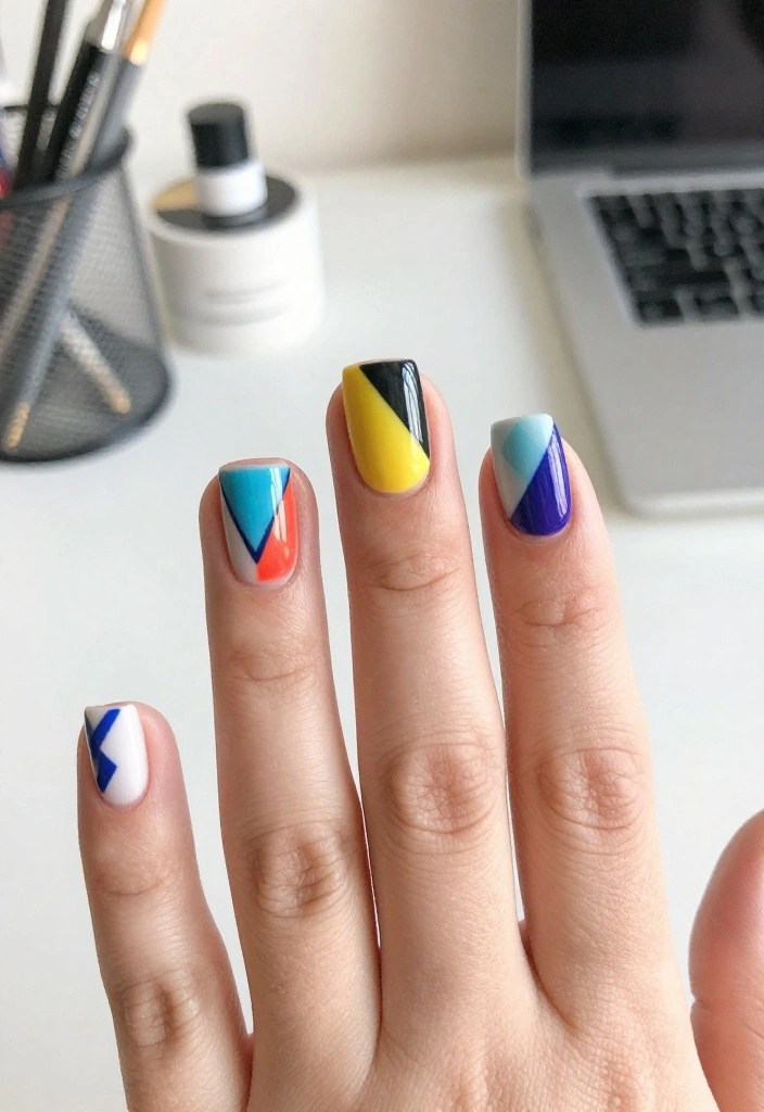 10 Whimsical Nail Designs That Will Make You Smile Every Time You Look at Your Hands! - 8. Geometric Whimsy 1