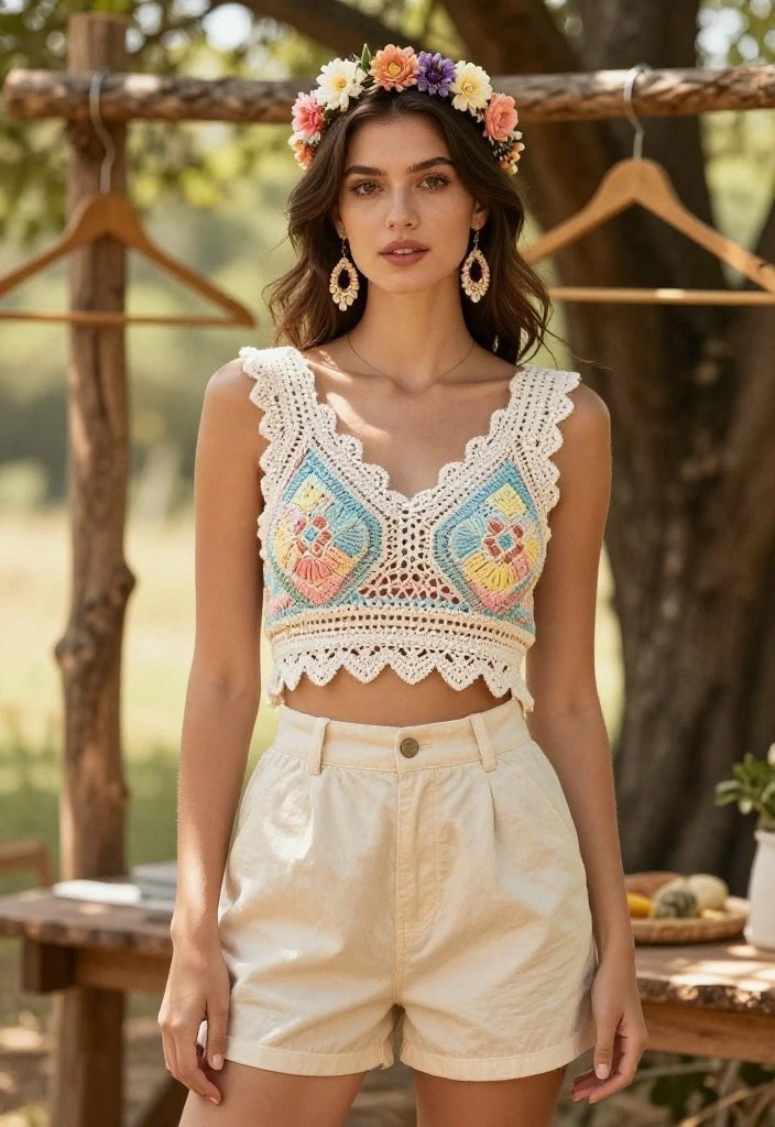 11 Bohemian Crochet Summer Tops Perfect for Your Next Festival! - 1. The Classic Crop Top 1