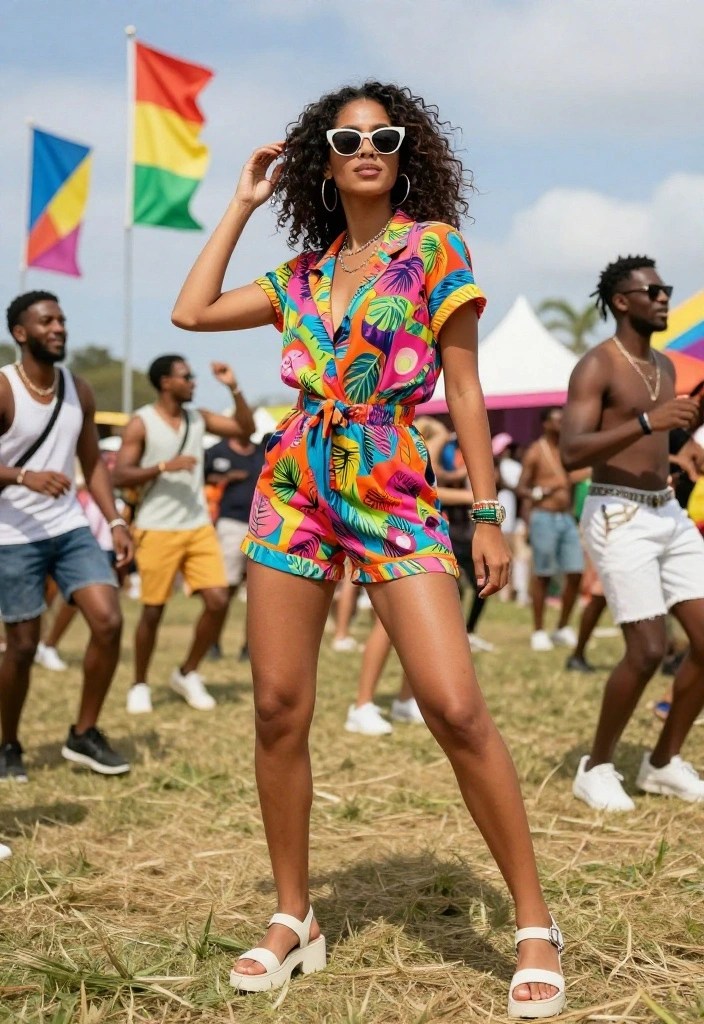 15 Fabulous Concert Outfit Ideas for a Festival-Ready Look! - 3. Comfortable Jumpsuit with Funky Prints 1