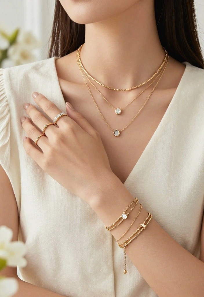 Unlock the Secrets of the Copenhagen Girl Aesthetic: Your Ultimate Style Guide! - 8. Chic Layered Jewelry 1