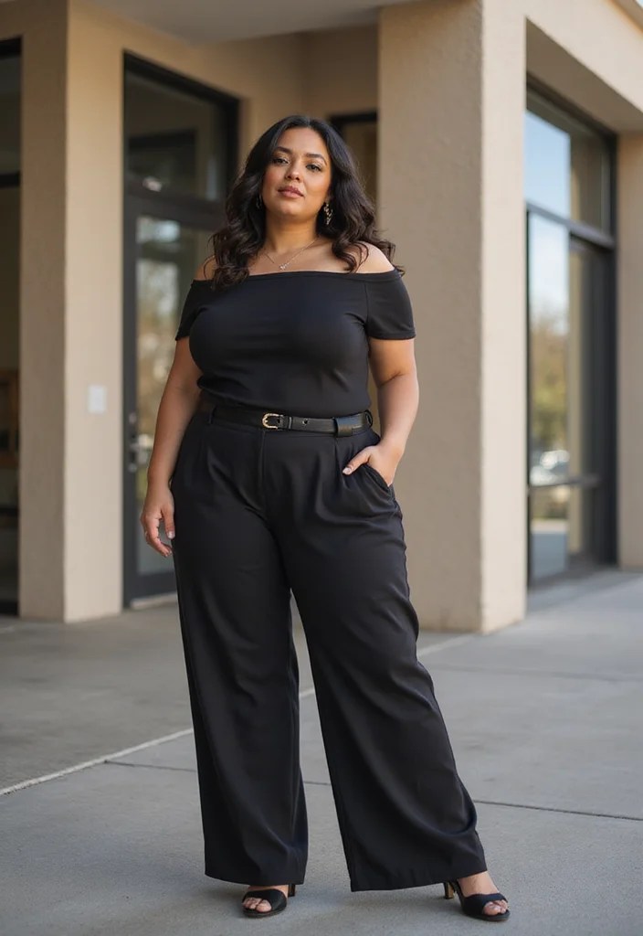 10 Bulky Body Chic Top Ideas That Pair Perfectly with Baggy Pants (You’ll Love #5!) - 6. Off-Shoulder Top 1