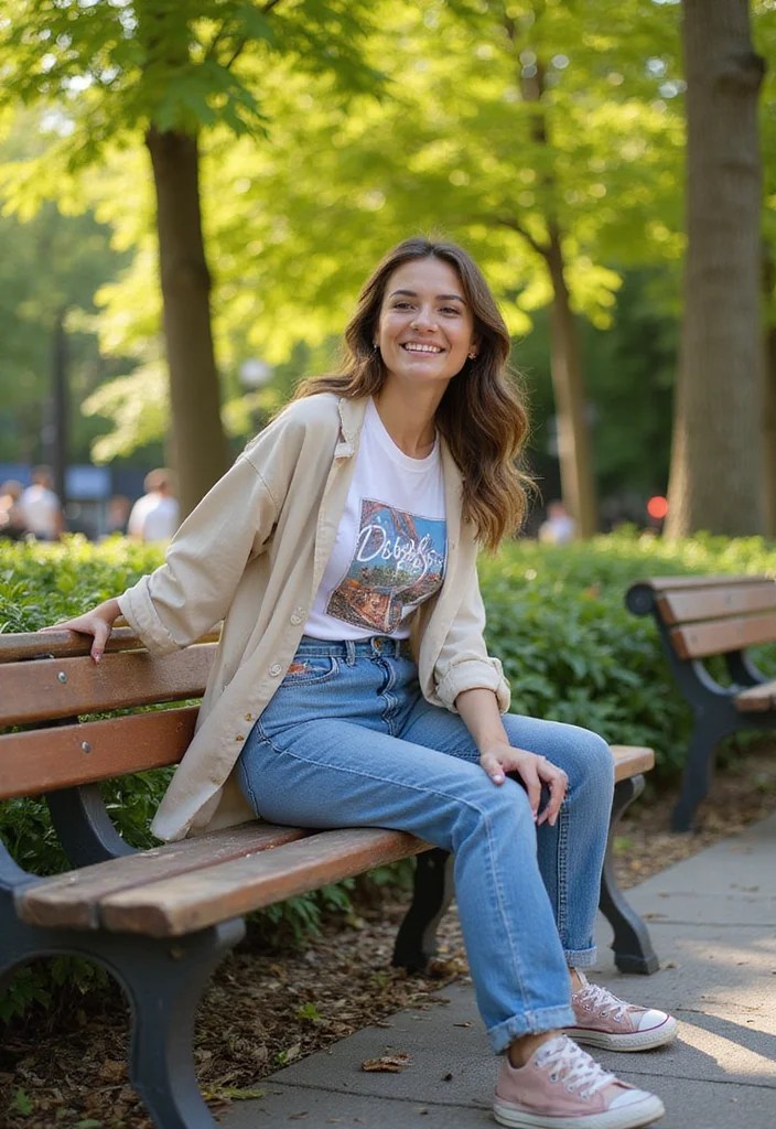 8 Chic Spring Outfit Combos with Women Jeans That Will Make You Stand Out! - 7. Graphic Tee and High-Waisted Jeans 1